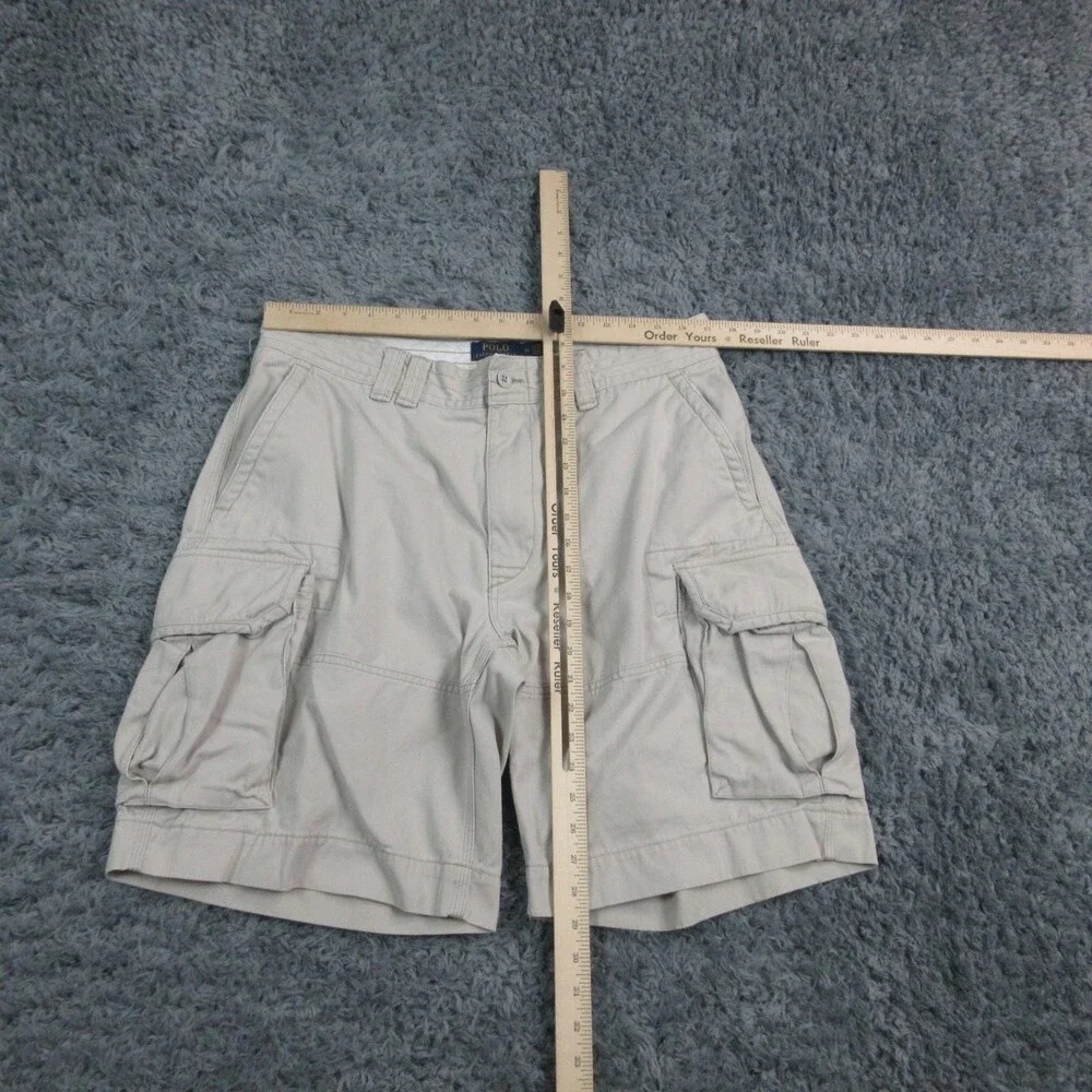 Polo Ralph Lauren Shorts Mens 36 Khaki Cargo Classic Polo Chino Pockets 34x10*